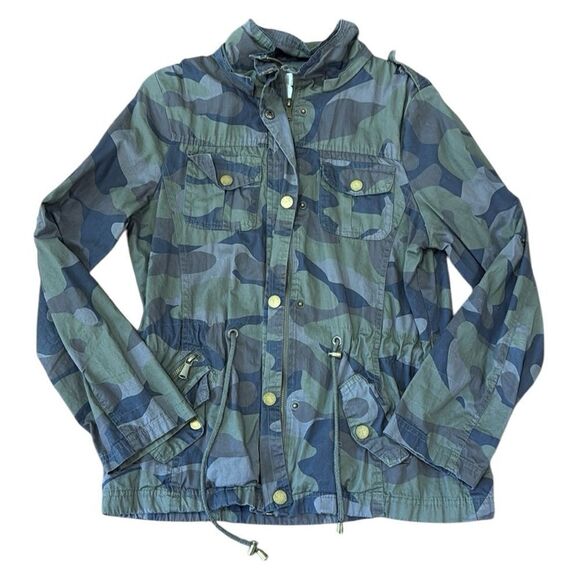 YMI Collection Small Camo Camouflaged Long Sleeve Army Jacket Zip Button Up - Picture 1 of 8